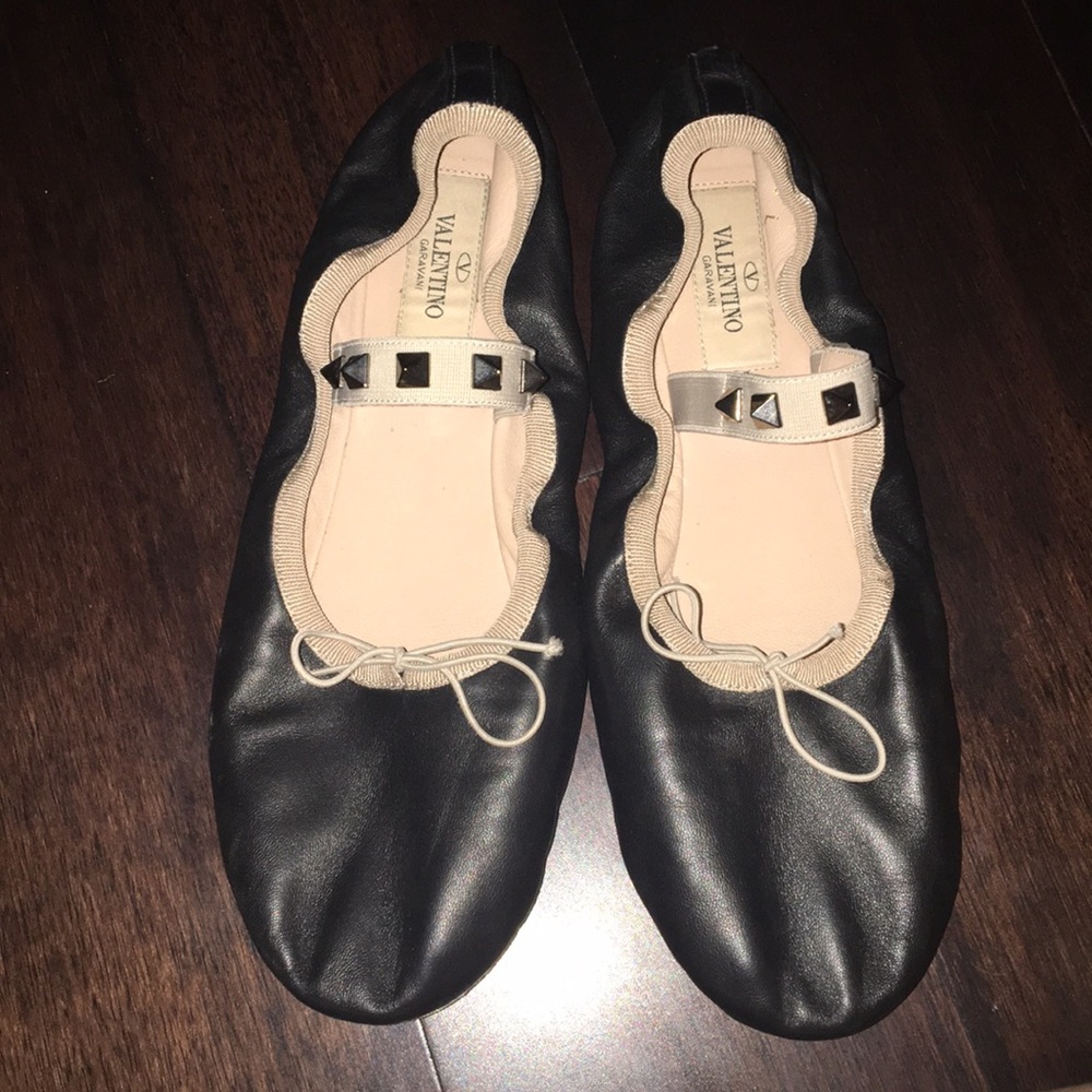 Valentino Rockstud ballet flats sz 37.5 AUTHENTIC